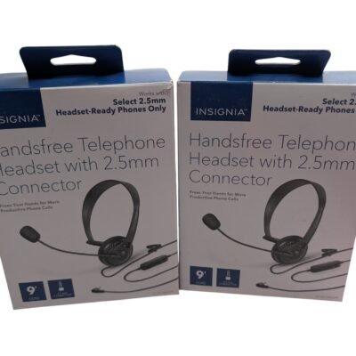 Insignia NS-MCHM25PB Handsfree Telephone Headset 2.5mm Connector - Pack of 2