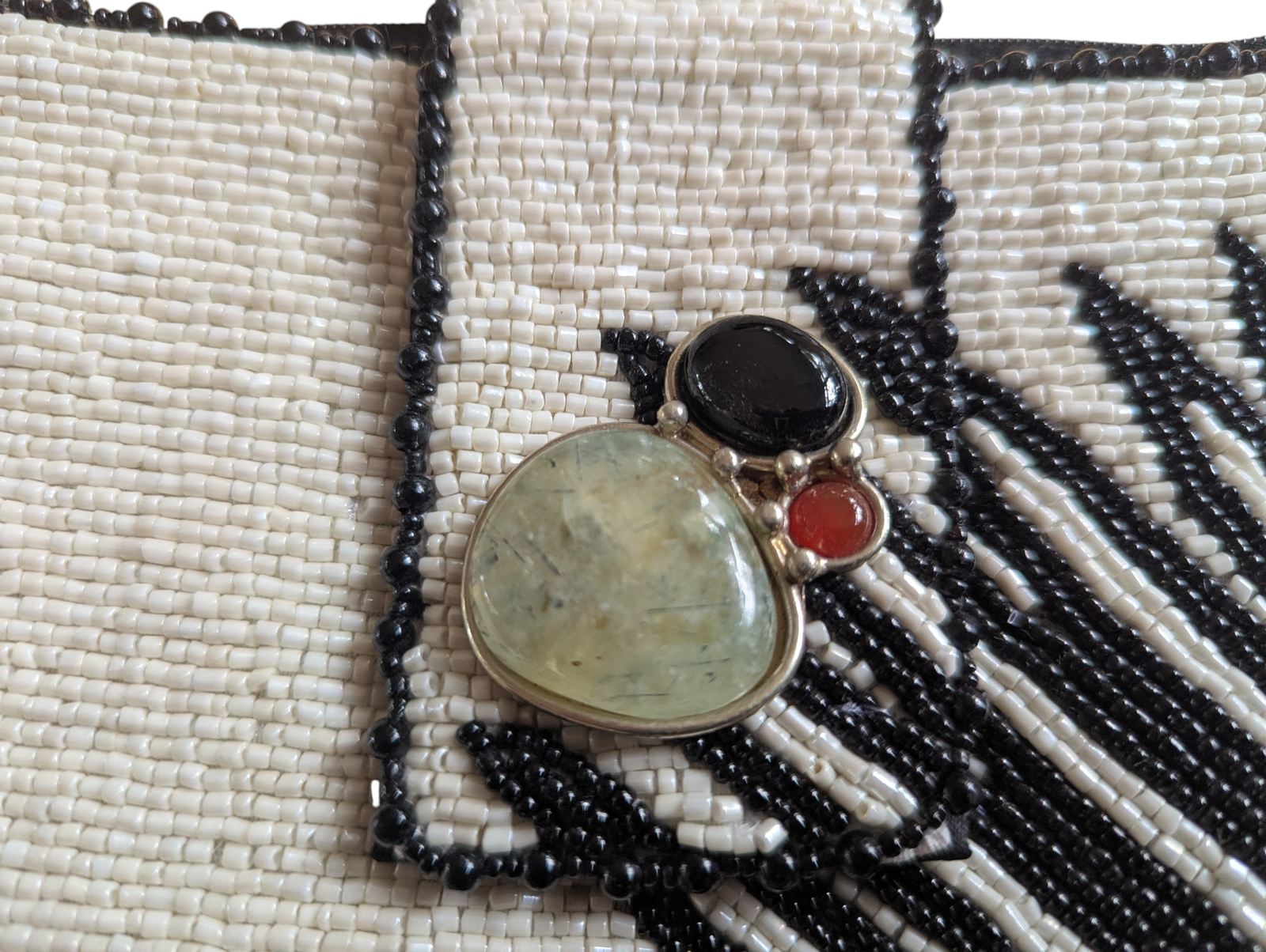 Mary Frances Zebra Beaded Coin Purse Clutch with Gemstones 3 Mary Frances Zebra Beaded Coin Purse Clutch with Gemstones - Image 3