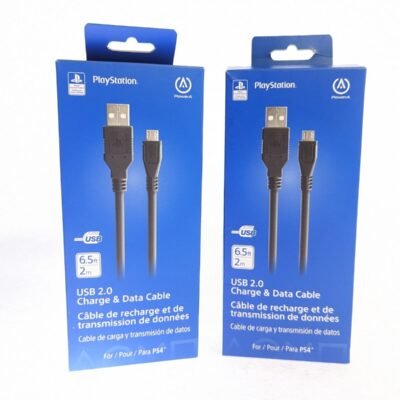 PACK OF 2x Official PlayStation 4 PS4 Controller Charging USB Cables by PowerA