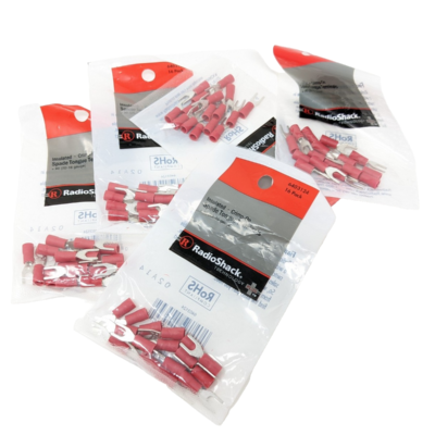 PACK OF 5x RadioShack #6 Insulated Spade Terminals for 22-16 AWG Wire (16-Pack)