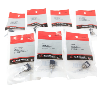 PACK OF 7x RadioShack 125VAC DPDT Center Off On/Off Mini Toggle Switch 3A