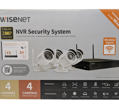 Wisenet 4 Channel Wireless NVR 1920x1080 FULL HD with 4 Cameras