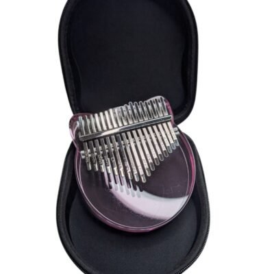 17 Key Acrylic Kalimba Pink Bear Crystal Thumb Piano with Hard Travel Case