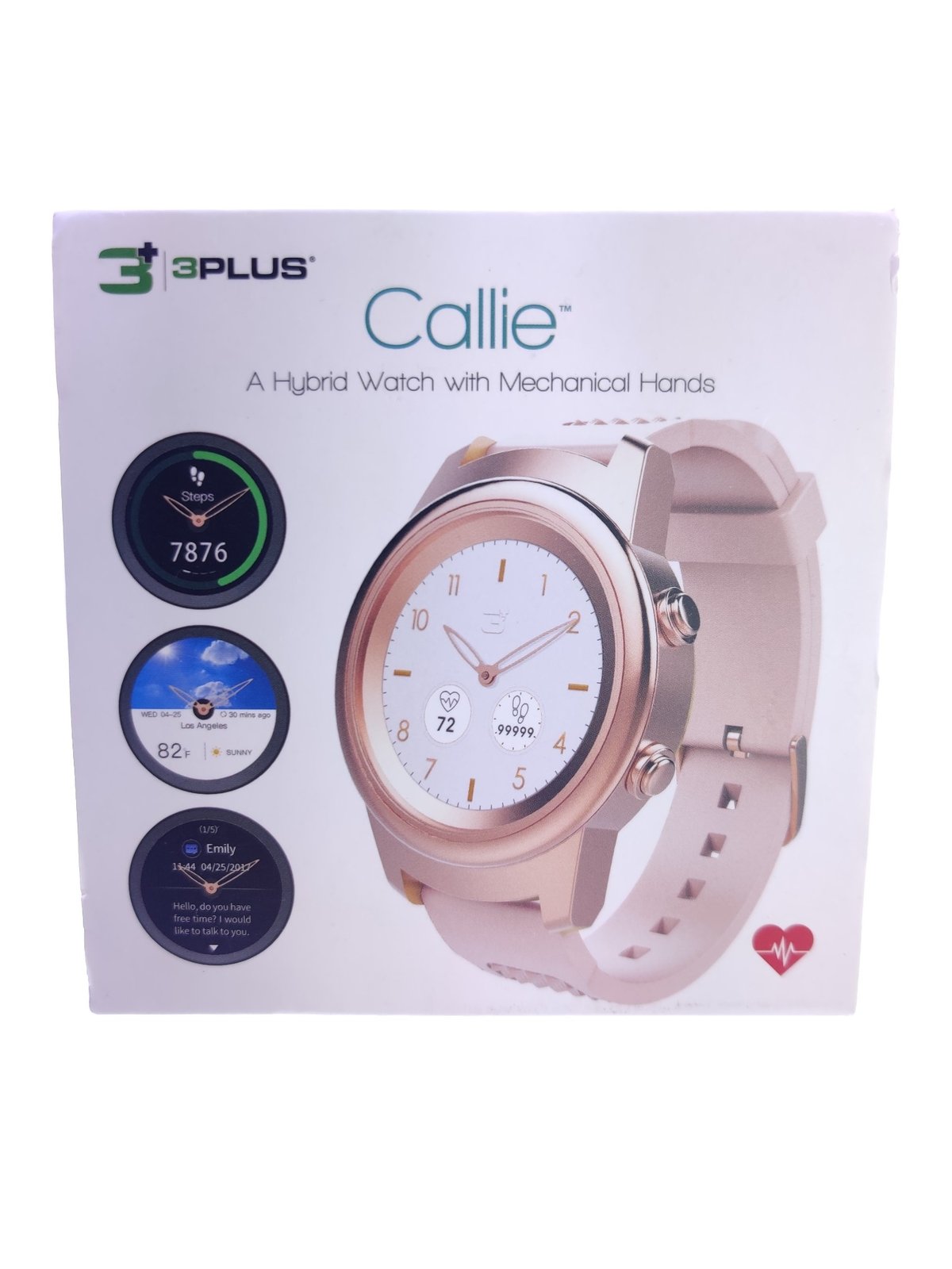 3Plus Callie Hybrid Smartwatch 3PL HYBRID RG with Heart Rate Activity Tracker 265391052312