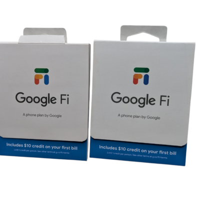 Open Box Central: Discounted Electronics 50 Google Fi SIM Card Kit 2 Pack w/ $10 Bill Credit - 4G/5G LTE Prepaid