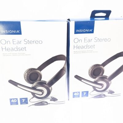 Insignia On-Ear Wired Stereo Headset NS-PAH5205 - PACK OF 2x - Black