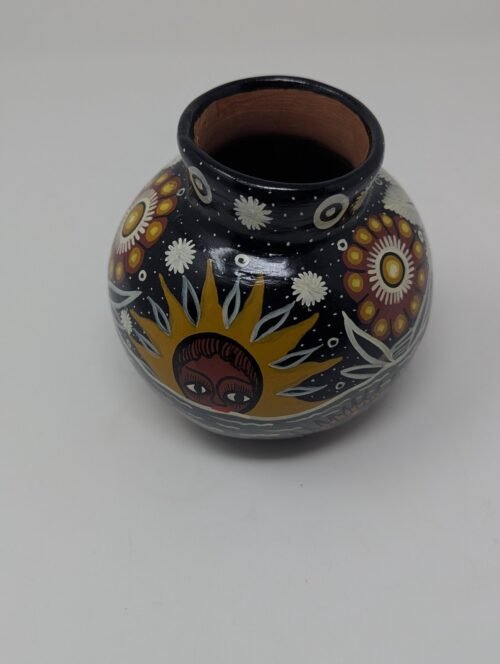 Vintage Collectible Inocencio Lazaro Hand Painted Sun & Moon Vase - Image 3