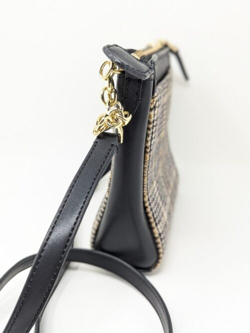Calvin Klein Camille Daytona Crossbody Bag - Plaid and Leather with Gold Lock - Image 11