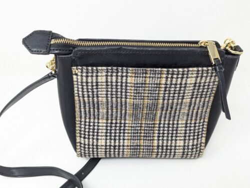 Calvin Klein Camille Daytona Crossbody Bag - Plaid and Leather with Gold Lock - Image 6