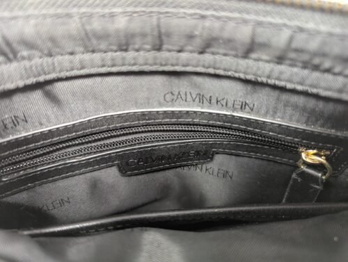 Calvin Klein Camille Daytona Crossbody Bag - Plaid and Leather with Gold Lock - Image 9