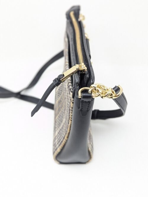 Calvin Klein Camille Daytona Crossbody Bag - Plaid and Leather with Gold Lock - Image 10