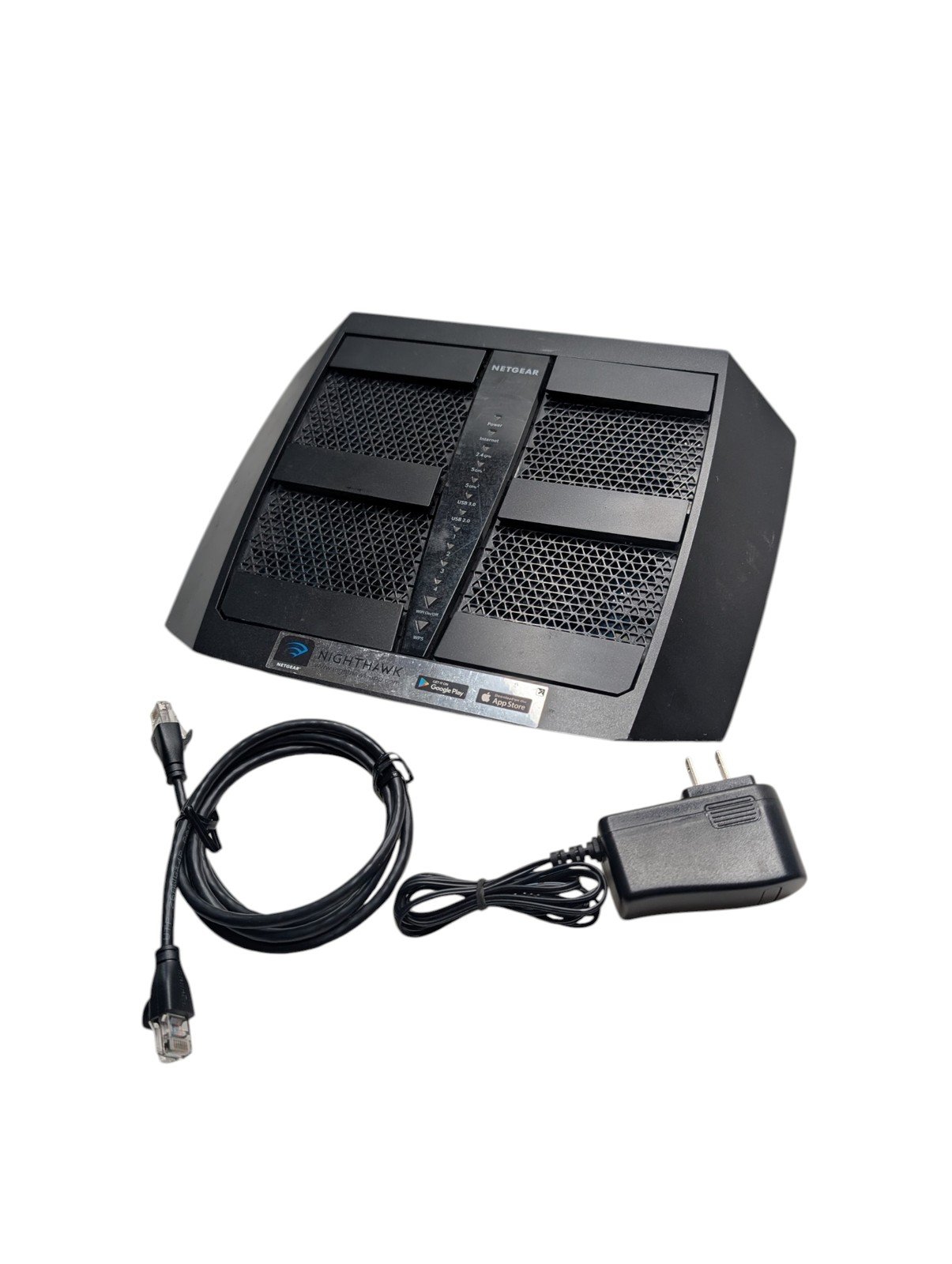 NETGEAR Nighthawk X6 R8000 AC3200 Tri-Band WiFi Router w/ Adapter & Cable