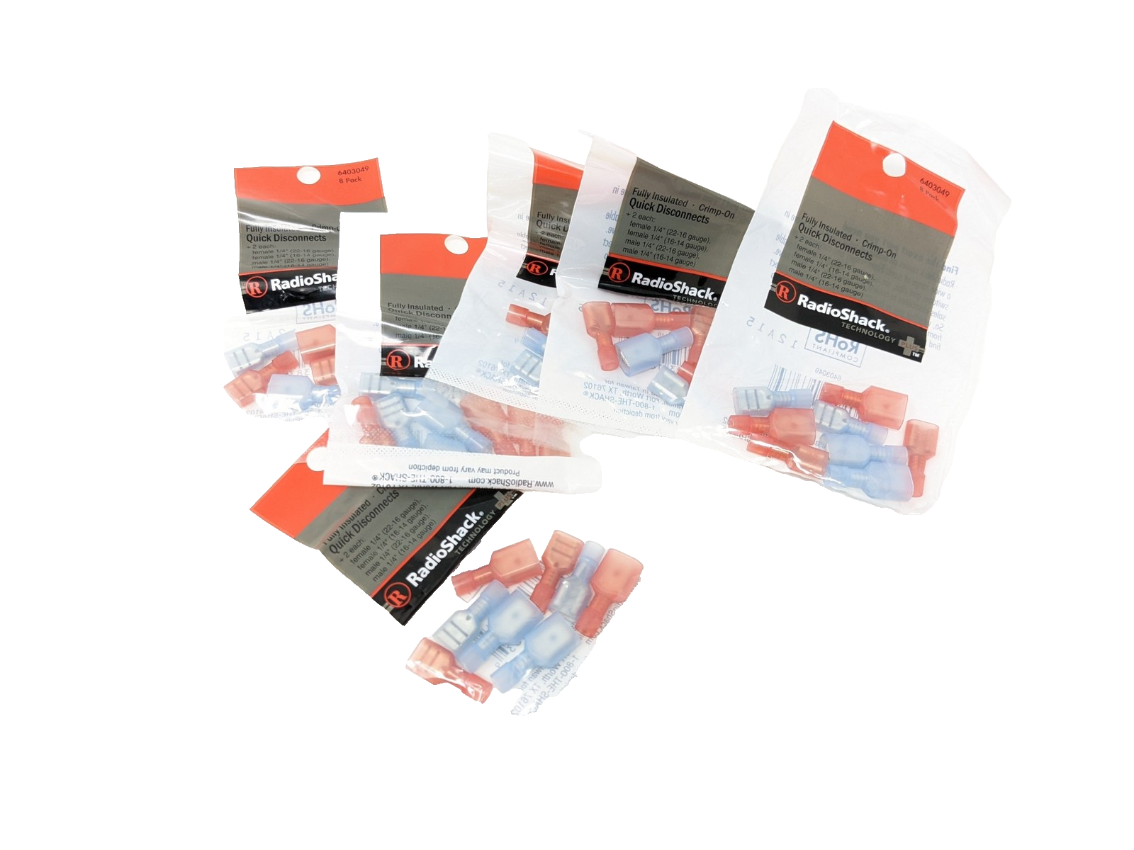 PACK OF 6x Radioshack Crimp-On Quick-Disconnects 1 PACK OF 6x Radioshack Crimp-On Quick-Disconnects