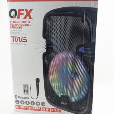 QFX PBX-8074 8" Portable Party Bluetooth Loudspeaker with Microphone and Remote