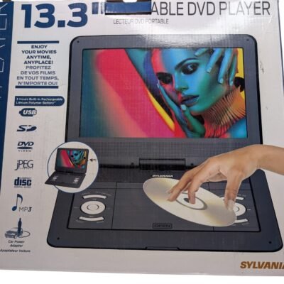 Sylvania SDVD1332 13.3" Swivel Portable DVD Player Black USB SD Open Box