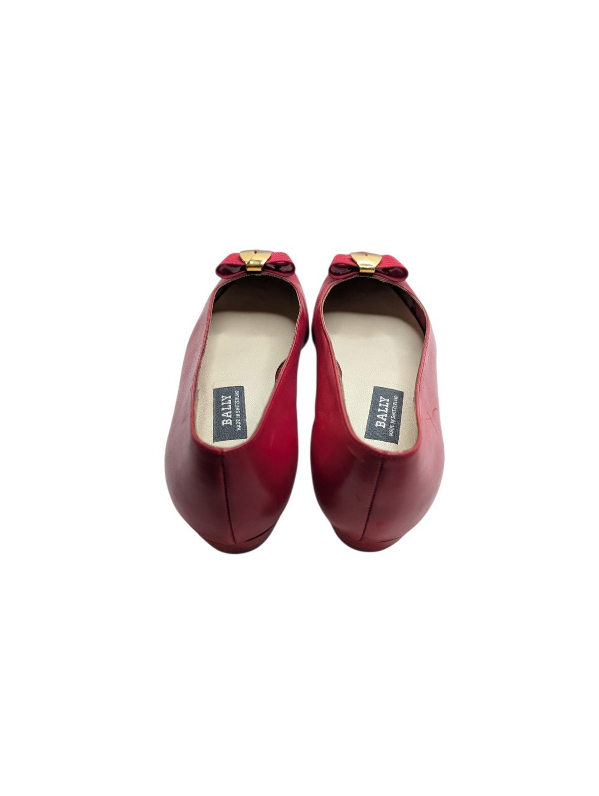 Bally Museta Red Leather Bow Flats Shoes Womens US 8 M Switzerland - Image 4