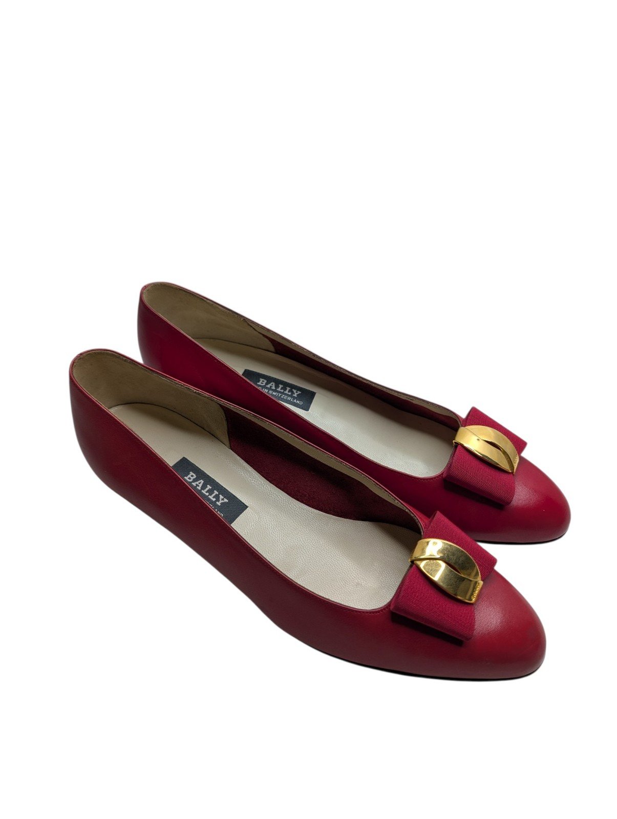 Bally Museta Red Leather Bow Flats Shoes Womens US 8 M Switzerland - Image 6