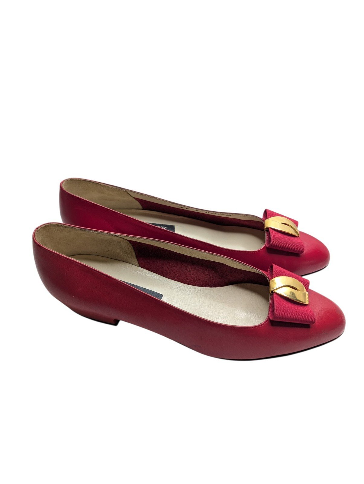 Bally Museta Red Leather Bow Flats Shoes Womens US 8 M Switzerland - Image 7