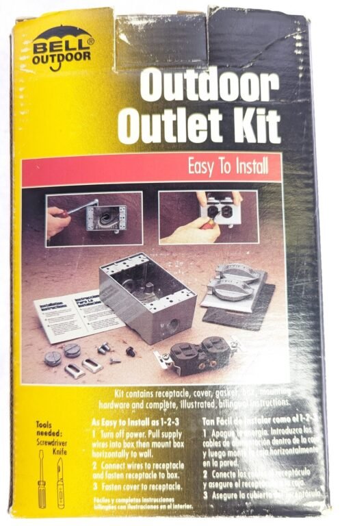 Bell Outdoor Outlet Kit 5839 Rectangular Duplex Receptacle Box, Gasket & Cover - Image 3