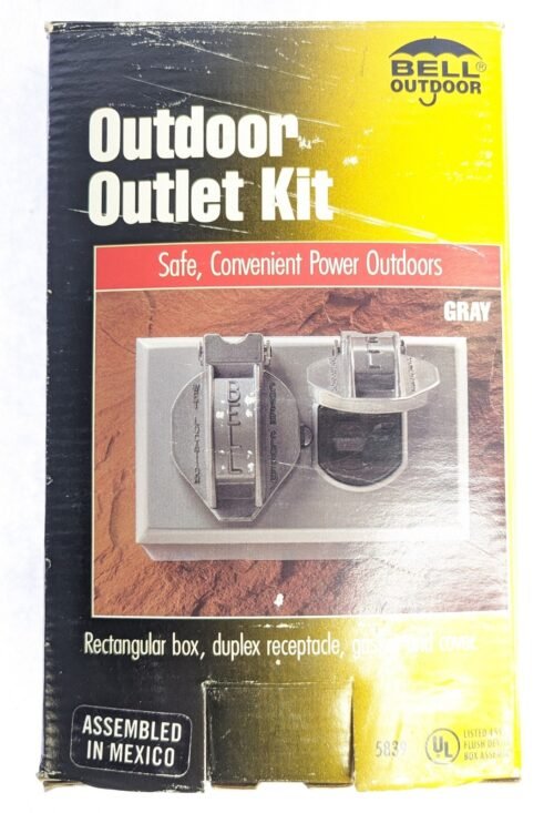 Bell Outdoor Outlet Kit 5839 Rectangular Duplex Receptacle Box, Gasket & Cover