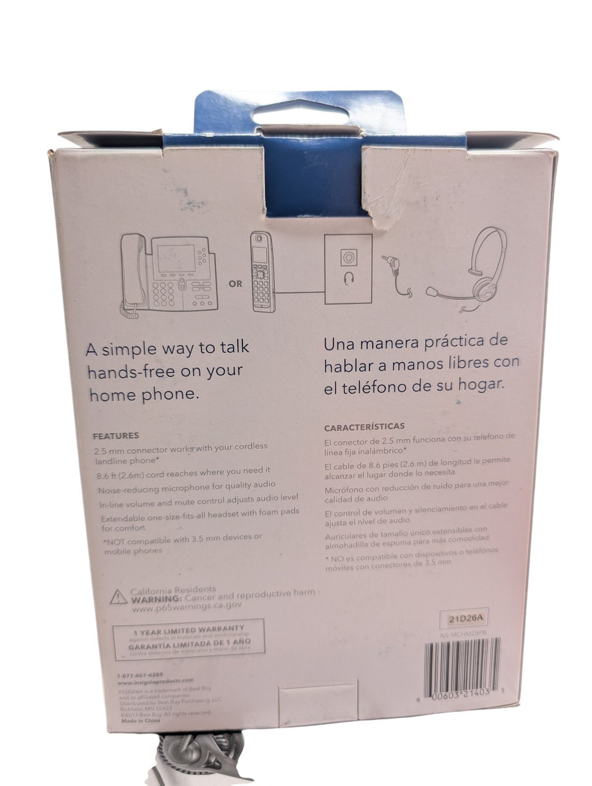 Insignia Hands Free Telephone Headset RJ-9 - Pack of 2 - Open Box - Image 2