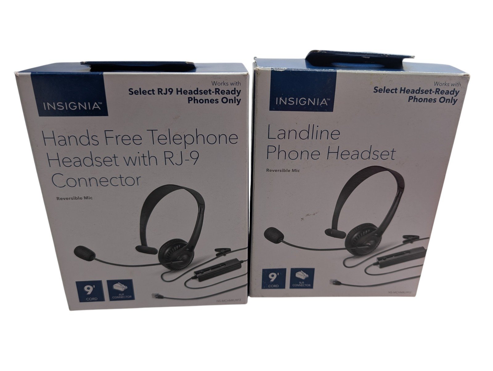 Insignia Hands Free Telephone Headset RJ-9 - Pack of 2 - Open Box