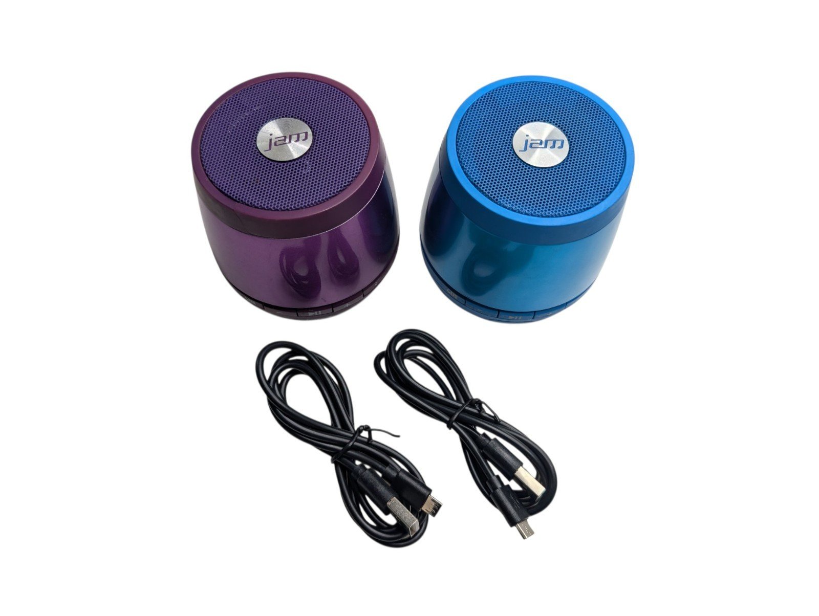 JAM Plus Jam2 HX-P240 Bluetooth Speakers Pair Blue Purple w/ 2 USB Cables - Image 2