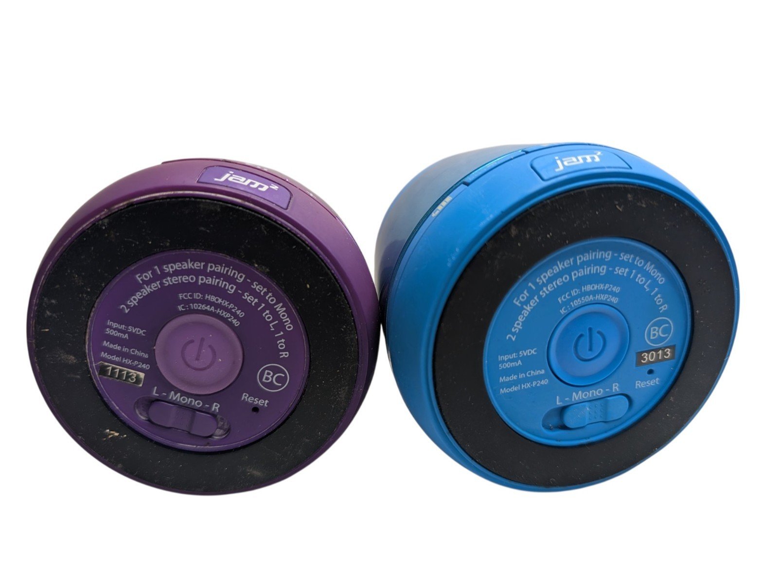 JAM Plus Jam2 HX-P240 Bluetooth Speakers Pair Blue Purple w/ 2 USB Cables - Image 4