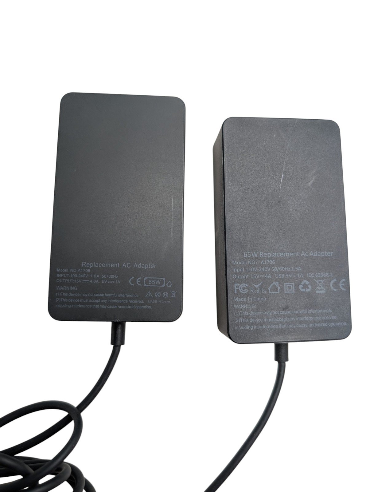 Pack of 2x Replacement Surface 65W AC Adapter Charger Model 1706 - Very Good - Image 2