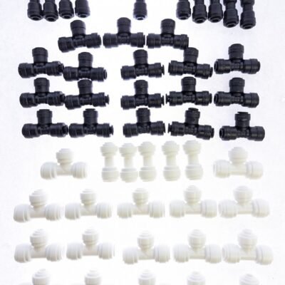 Pack of 50pcs Various Mur-lok Fittings Union Tees Connectors - Black & White
