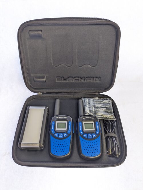 Blackfin Survival Kit Walkie Talkie 23 Mile Range Water Resistant WTK001 Blue