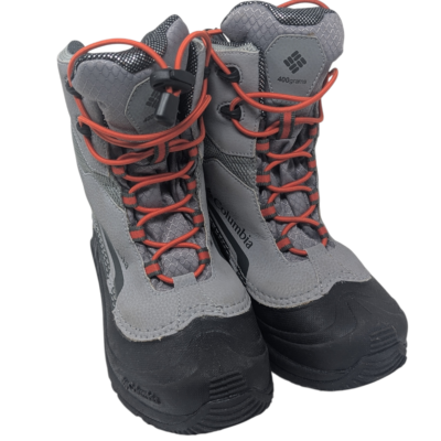 Columbia Bugaboot Plus IV Omni-Heat 400g Youth Snow Boots Gray Orange Youth Sz 3