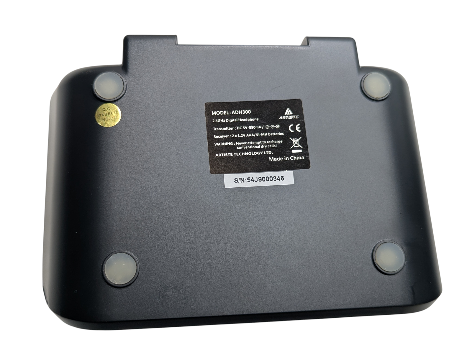 Artiste ADH300 Wireless Headphone Charging Base Dock w/ Power Adapter Base Only 4 Artiste ADH300 Wireless Headphone Charging Base Dock w/ Power Adapter Base Only - Image 4