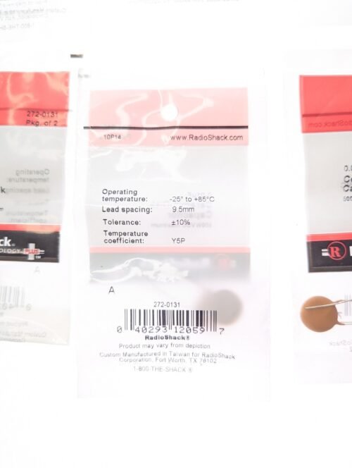 RadioShack 272-0131 0.01uF Ceramic-Disk Capacitor 500W VDC maximum, 10 pack - Image 3
