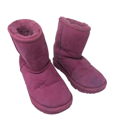 UGG Kids Classic II Boot Purple Suede Sheepskin Size 3 Youth Pre-Owned