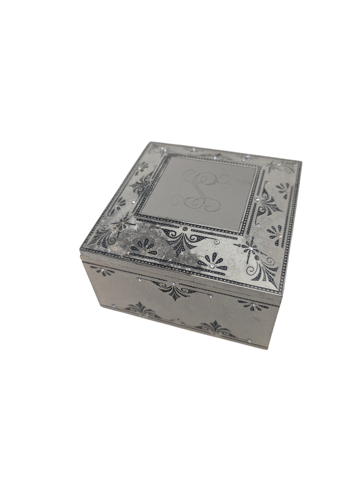 Vintage Things Remembered Silver Tone Music Jewelry Box with Swarovski Crystals 4 Vintage Things Remembered Silver Tone Music Jewelry Box with Swarovski Crystals - Image 4