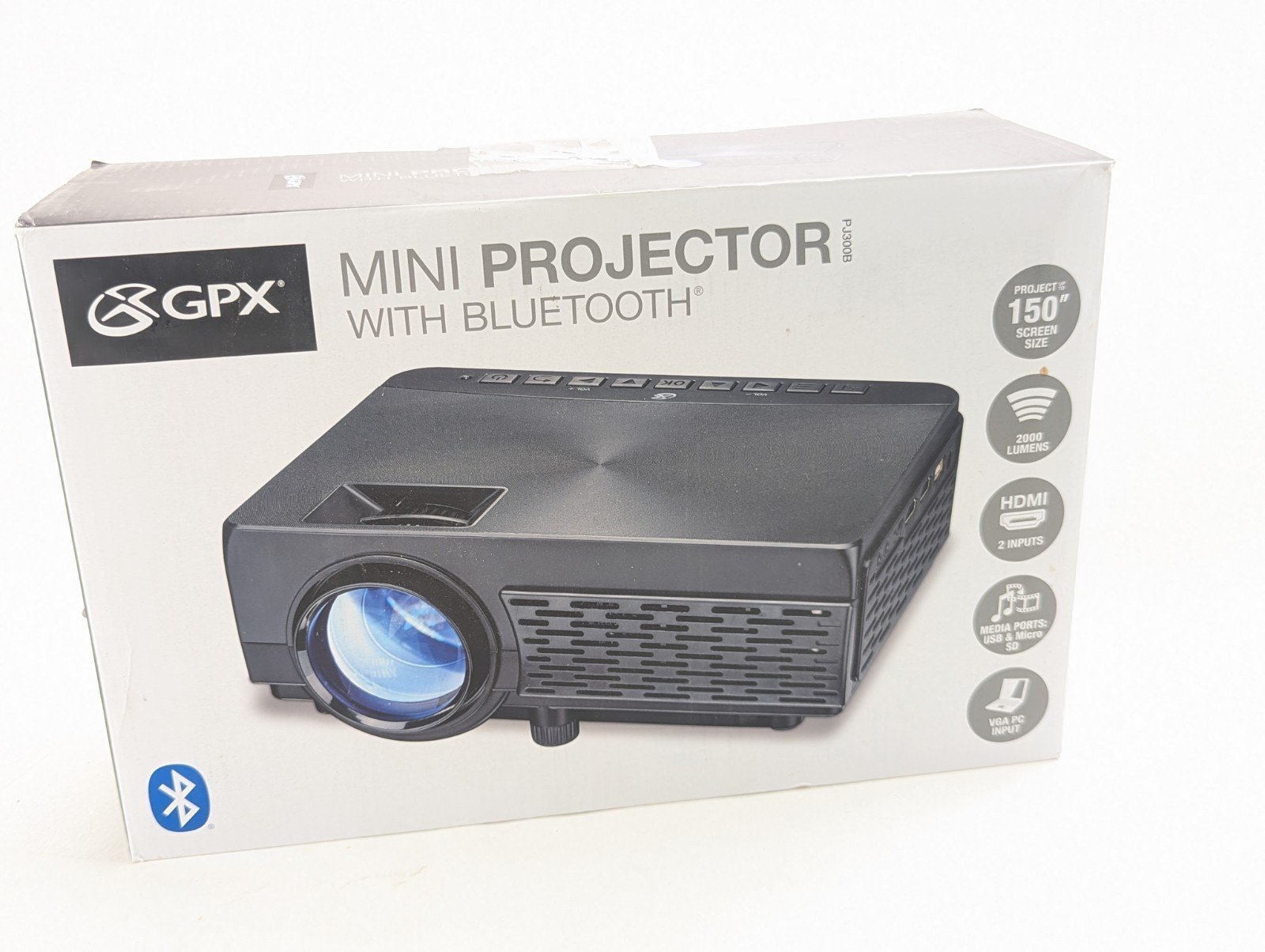 GPX Mini Projector PJ300B With Bluetooth - BLACK - NO REMOTE 1 GPX Mini Projector PJ300B With Bluetooth - BLACK - NO REMOTE