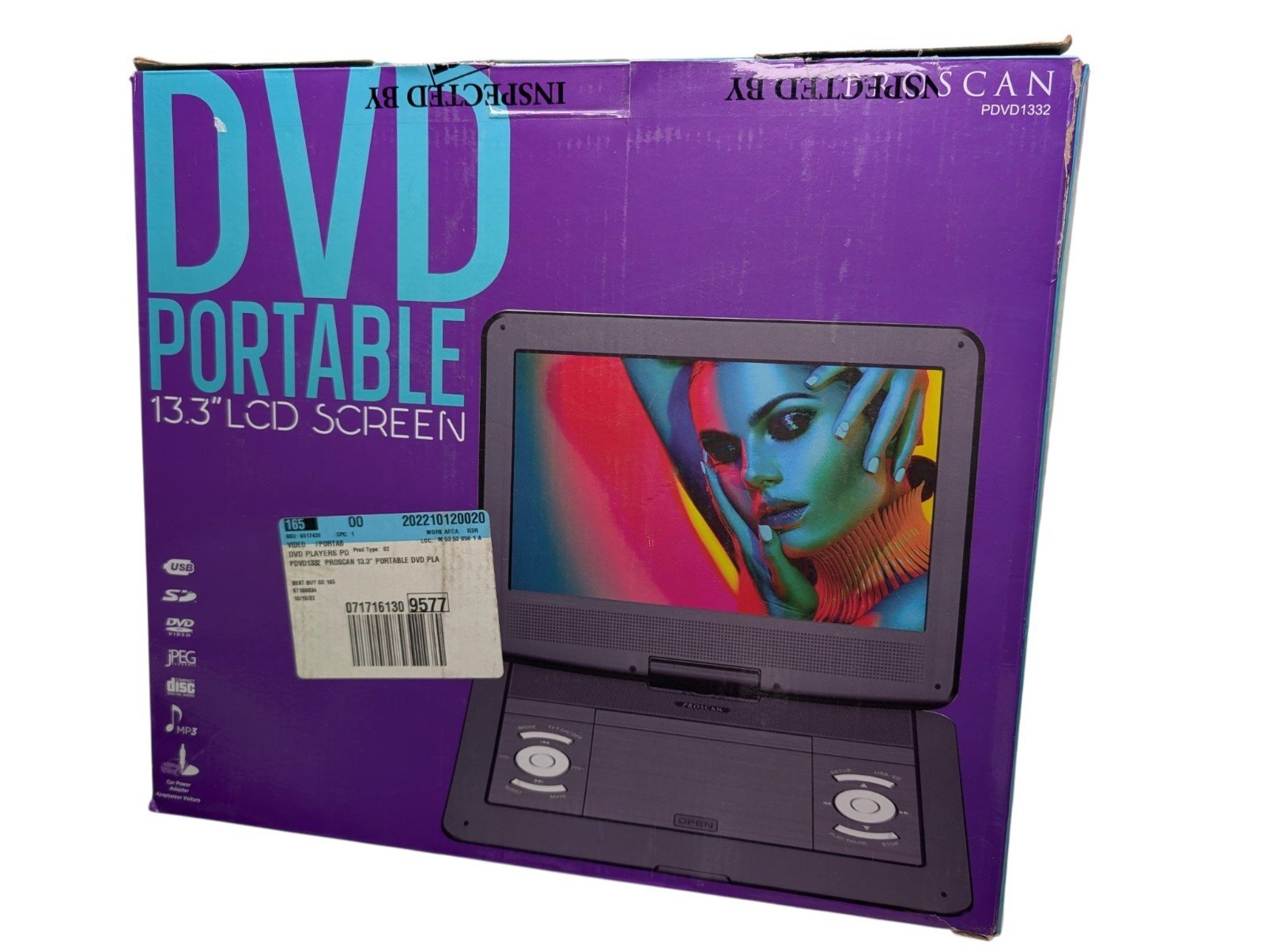 Sylvania Proscan PDVD1332 13.3in Portable DVD Player w AC Adapter Open Box