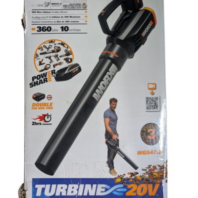 WORX PowerShare 20V Turbine Leaf Blower WG547.2 w/ Battery & Charger NOB