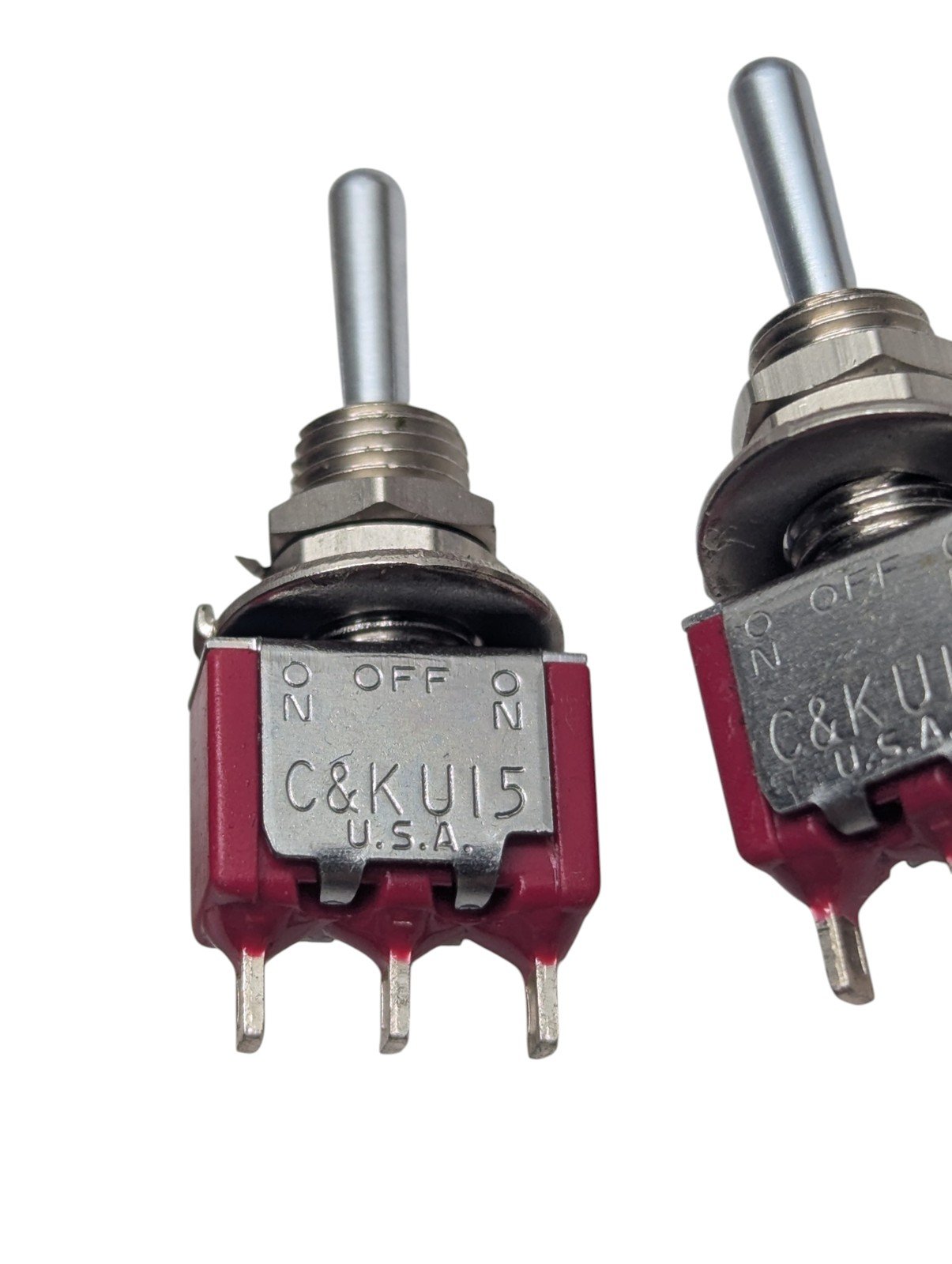25x C&K U15 Toggle Switch SPDT ON-OFF-ON 3 Position 3 Pin 2A 250V 5A 120V USA - Image 2