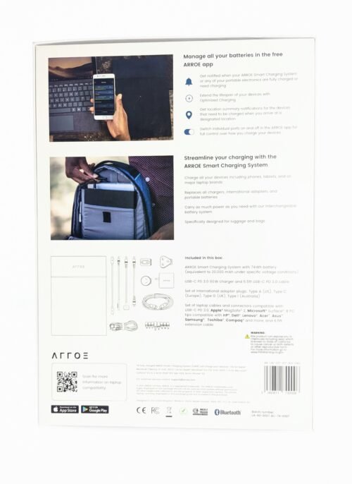 ARROE Laptop Power Bank 20000mAh USB-C 60W Wall Charger Adaptor Plugs - Image 4