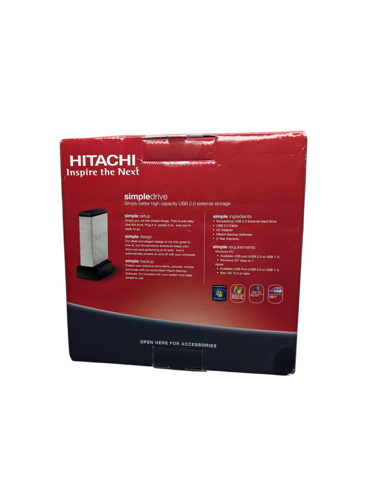 Hitachi SimpleDrive 1TB USB 2.0 External Hard Drive - New Sealed 3 Hitachi SimpleDrive 1TB USB 2.0 External Hard Drive - New Sealed - Image 3