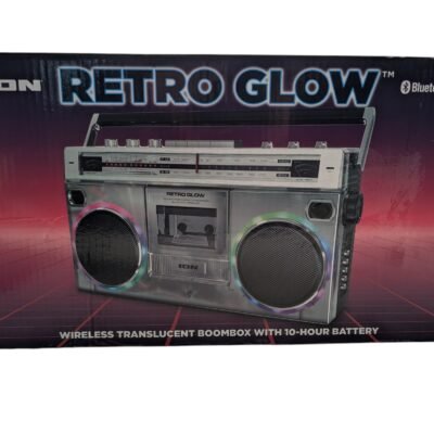 ION Retro Glow Audio Retro Modern Glow Bluetooth Boombox with Cassette Player