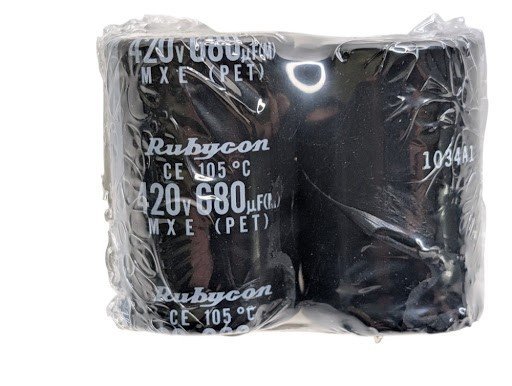 Lot of 2 Rubycon MXE 420V 680uF 105C Snap-In Electrolytic Capacitors