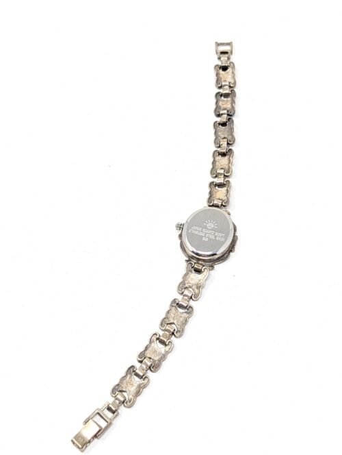 Sterling Silver 925 Marcasite Onyx Ladies Watch - Image 3