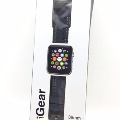 iGear 38mm Apple Watch Strap Slate/Smoke Genuine Leather 38AWSLCRSI