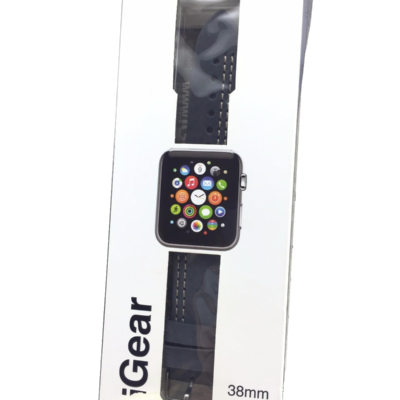 iGear 38mm Apple Watch Strap Slate/Smoke Genuine Leather 38AWSLCRSI